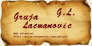 Gruja Lacmanović vizit kartica